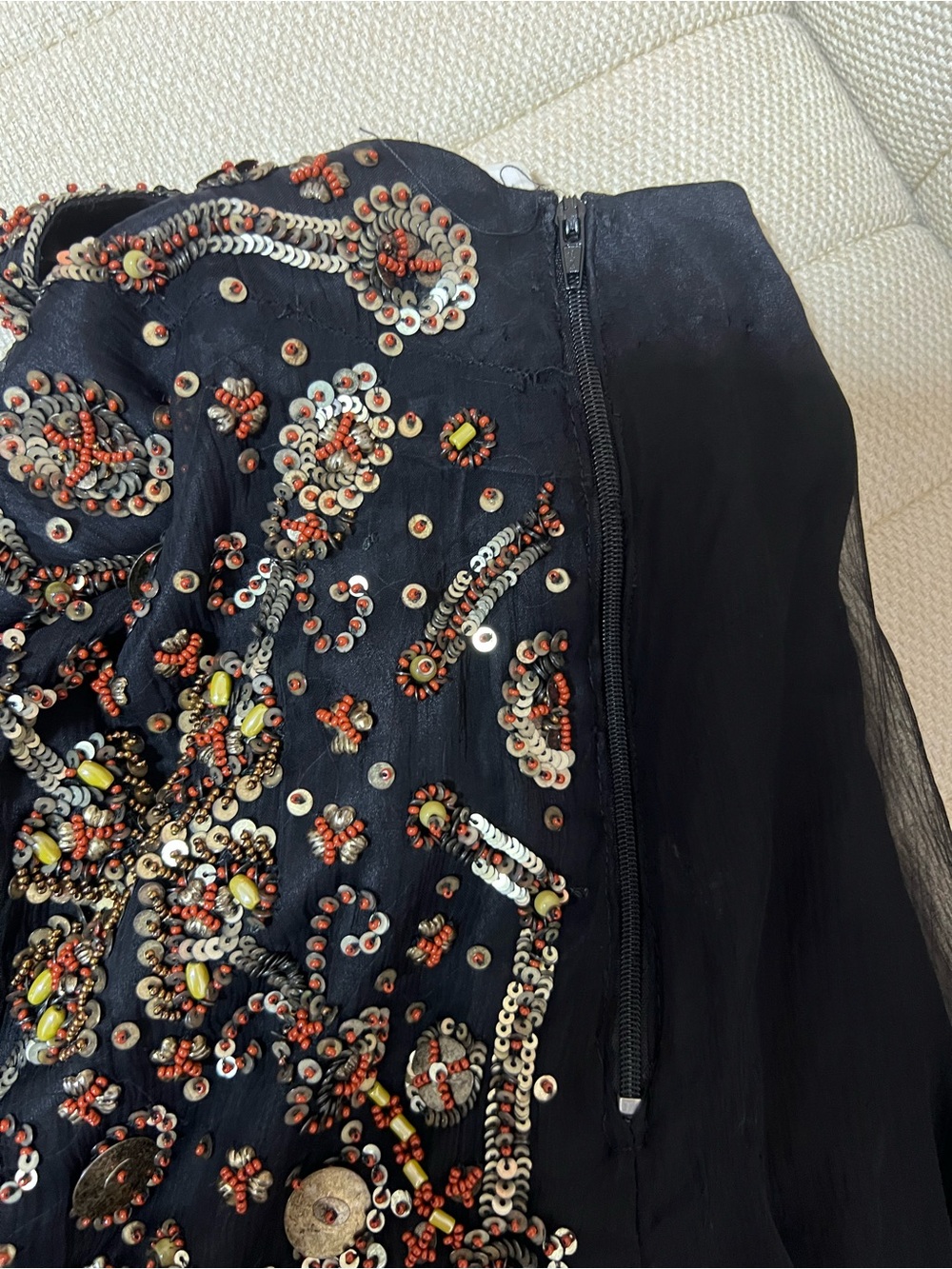 [FARM RIO] Black Sequin Embellished Evening Dress - Picture 8 of 12